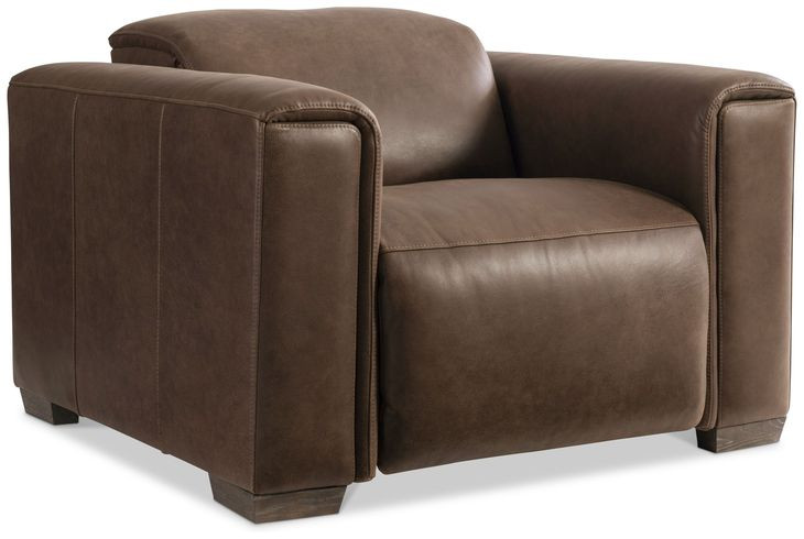 Billings Brown Leather Power Reclining Chair