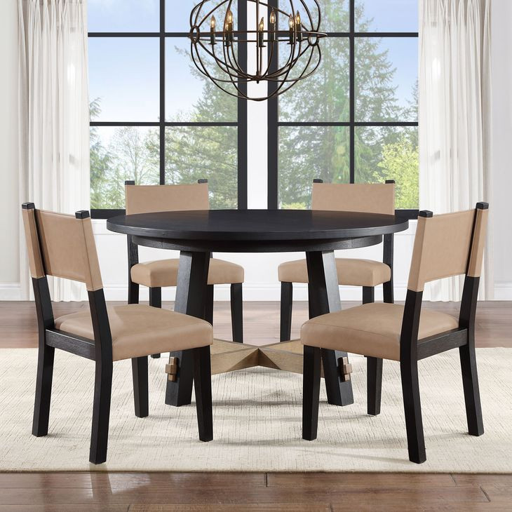 Aubrey Black 54" Round Dining Table