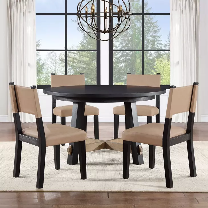 Aubrey Black 54" Round Dining Table