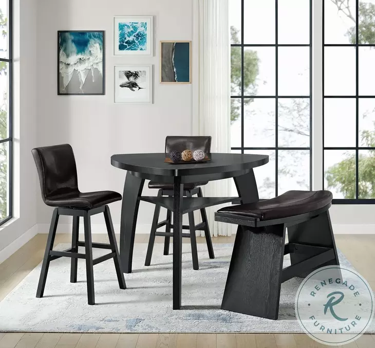 Baltic Dark Espresso Swivel Bar Stool Set Of 2