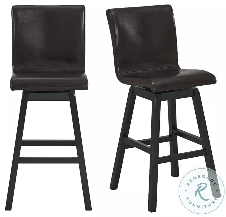 Baltic Dark Espresso Swivel Bar Stool Set Of 2