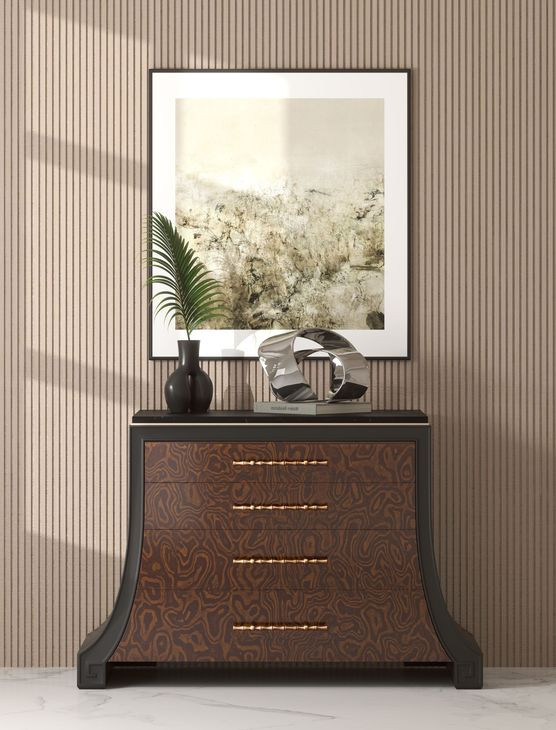 Eave Black and Brown 4 Drawer Accent Chest