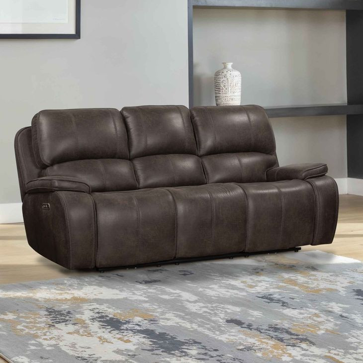 Brookings Charcoal 88" Power Recliner Sofa with USB Charging