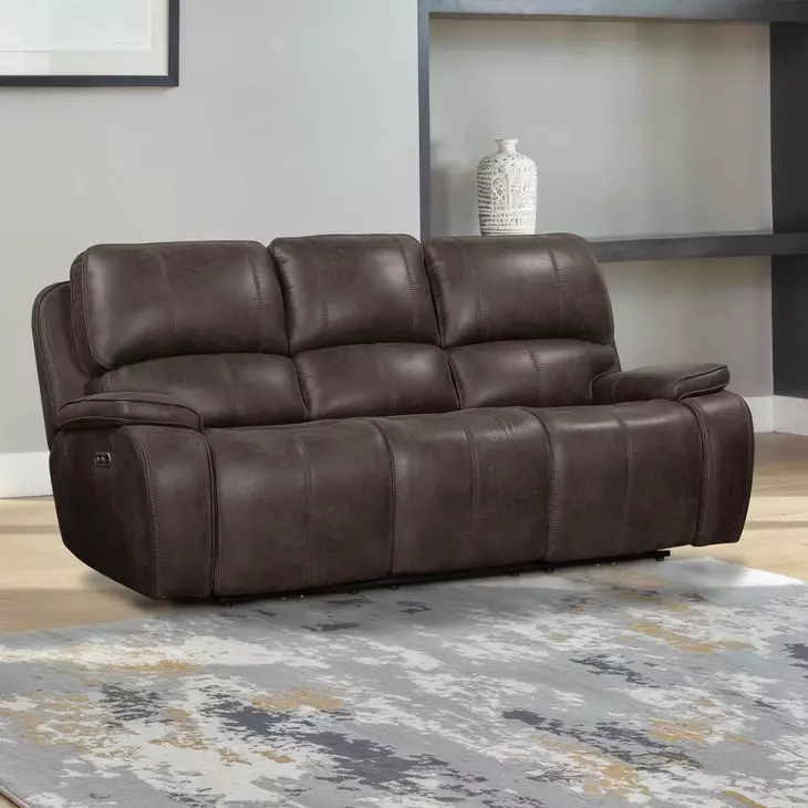 Brookings Charcoal 88" Power Recliner Sofa with USB Charging