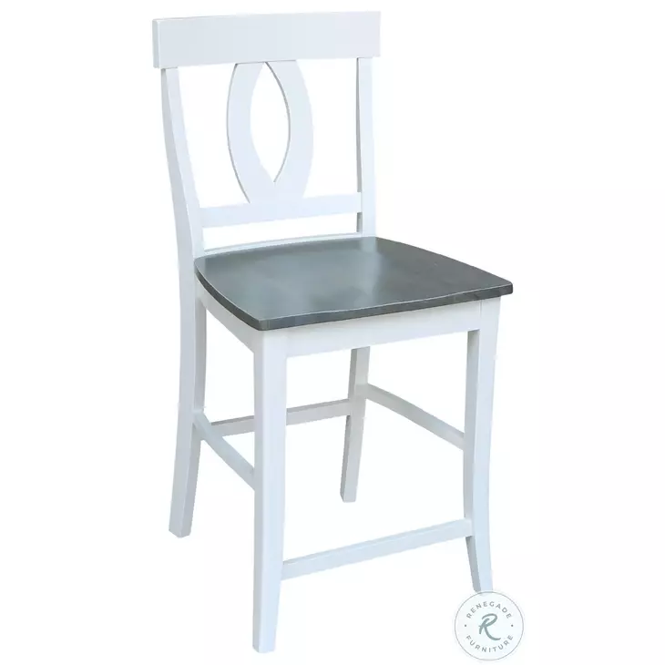 Cosmopolitan Gray and White Verona Stool