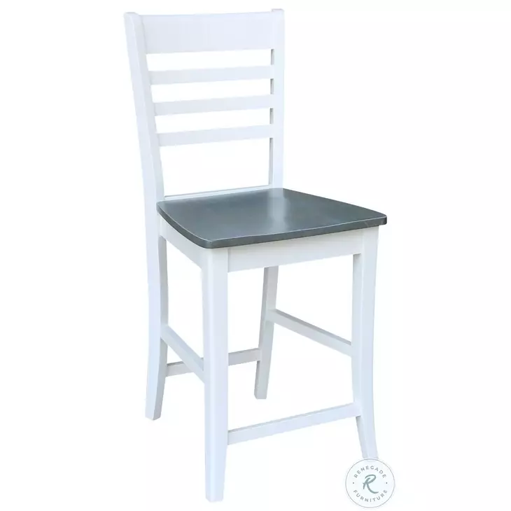 Cosmopolitan Gray and White Roma Stool