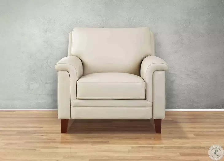 Wendover Vanilla Leather Upholstered Accent Chair