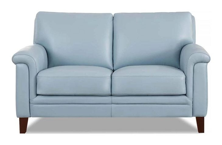 Wendover Spa Blue Leather 62" Loveseat