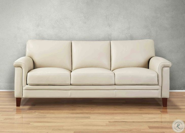 Wendover Vanilla Leather 84" Sofa