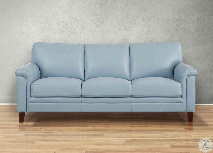 Wendover Spa Blue Leather 84" Sofa