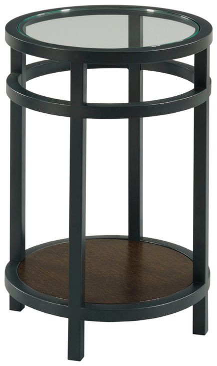 Mackintosh Black Round Glass Top Accent Spot Table