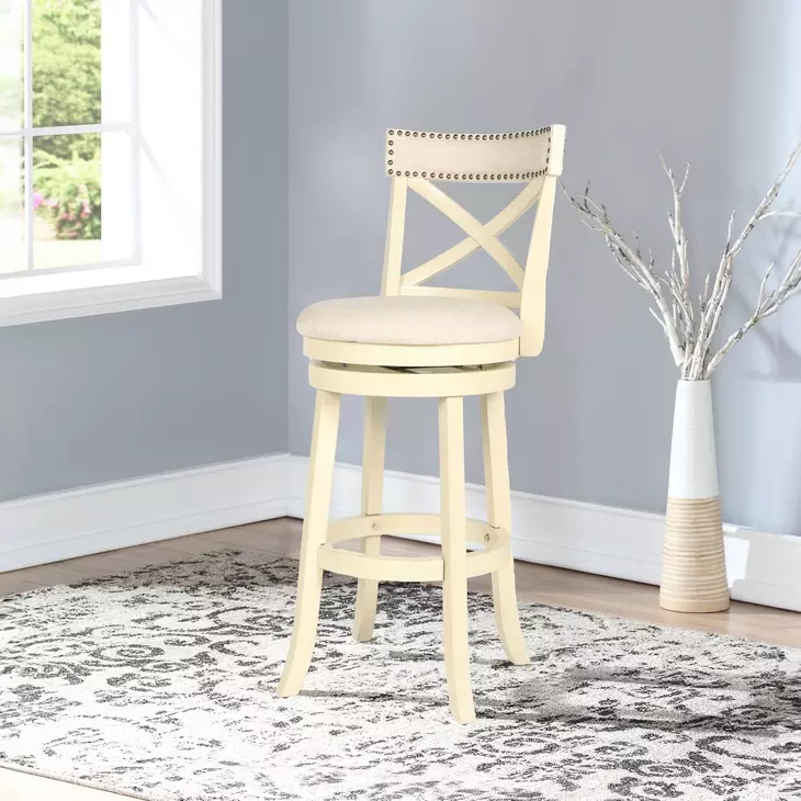 York Antique White 29" Bar Stool