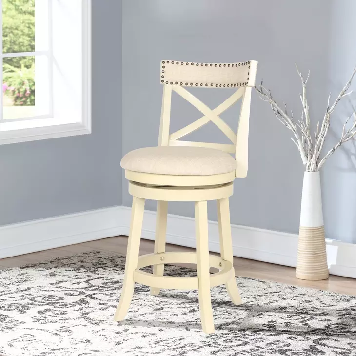 York Antique White 24" Counter Height Stool