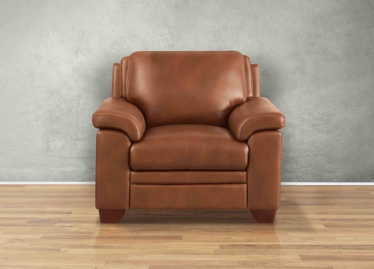 Ironvale Nutmeg Leather Upholstered Accent Chair