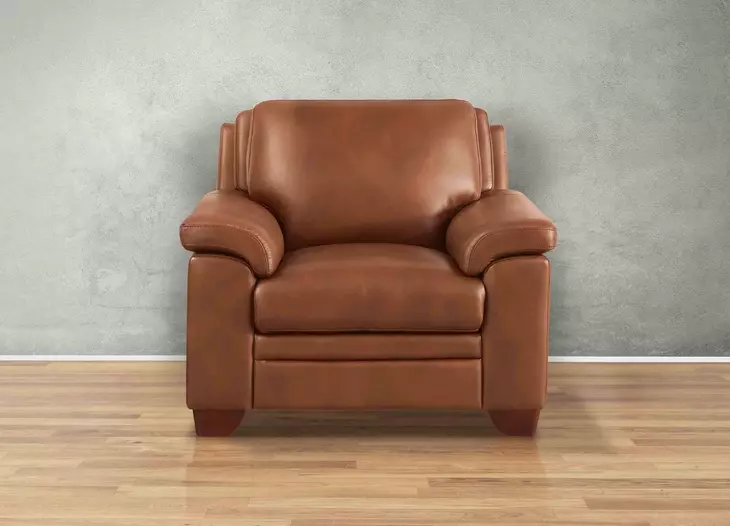 Ironvale Nutmeg Leather Upholstered Accent Chair