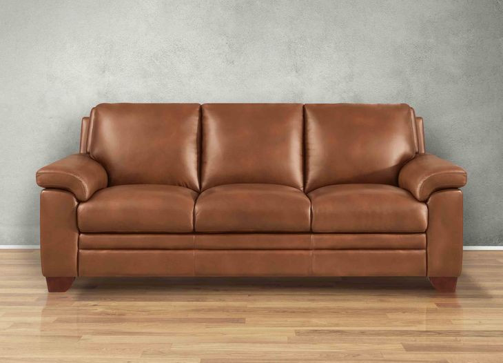 Ironvale Nutmeg Leather 84" Sofa