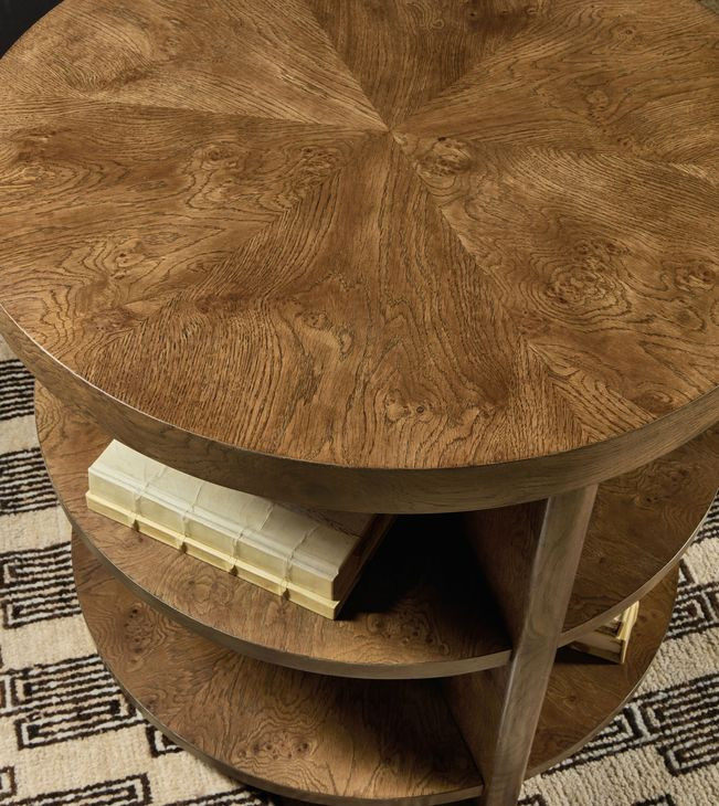 Mosaic Rich Golden Brown Round Mulholland Round End Table