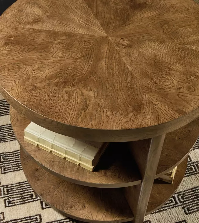 Melange Rich Golden Brown Round Mulholland Round End Table