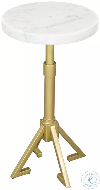 Maurice White And Gold Side Table