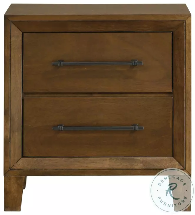 Ballard Walnut Brown 2 Drawer Nightstand