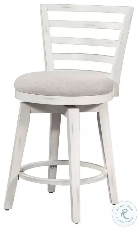 Meadowbrook Whitewash Swivel Counter Height Stool