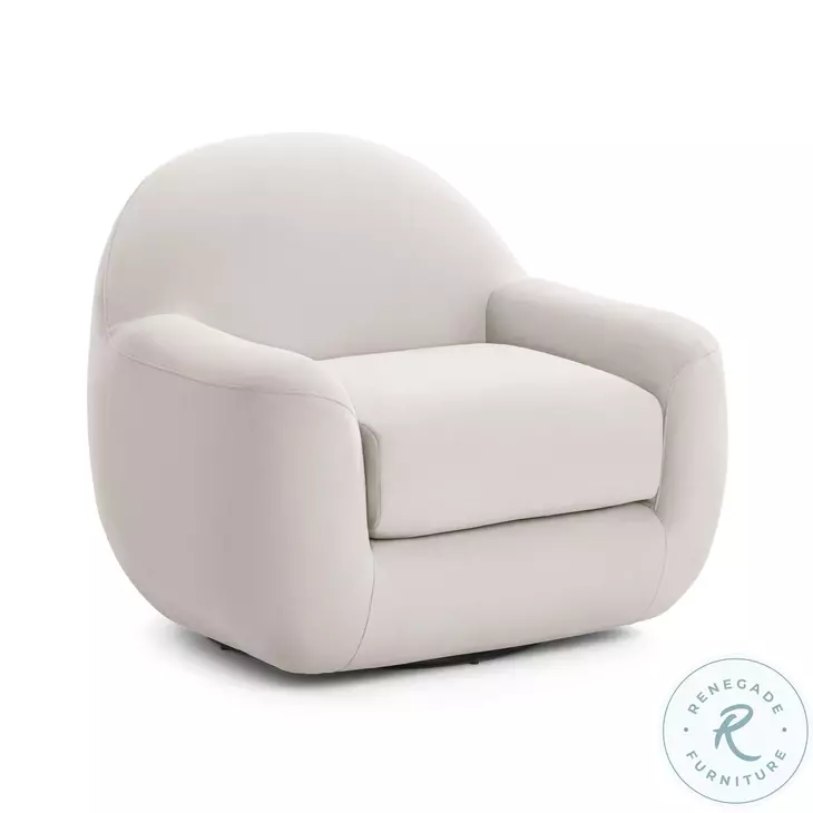 Tiago Cream Velvet Swivel Chair