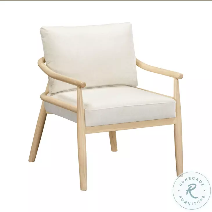 Dixie Cream Chenille Velvet Accent Chair