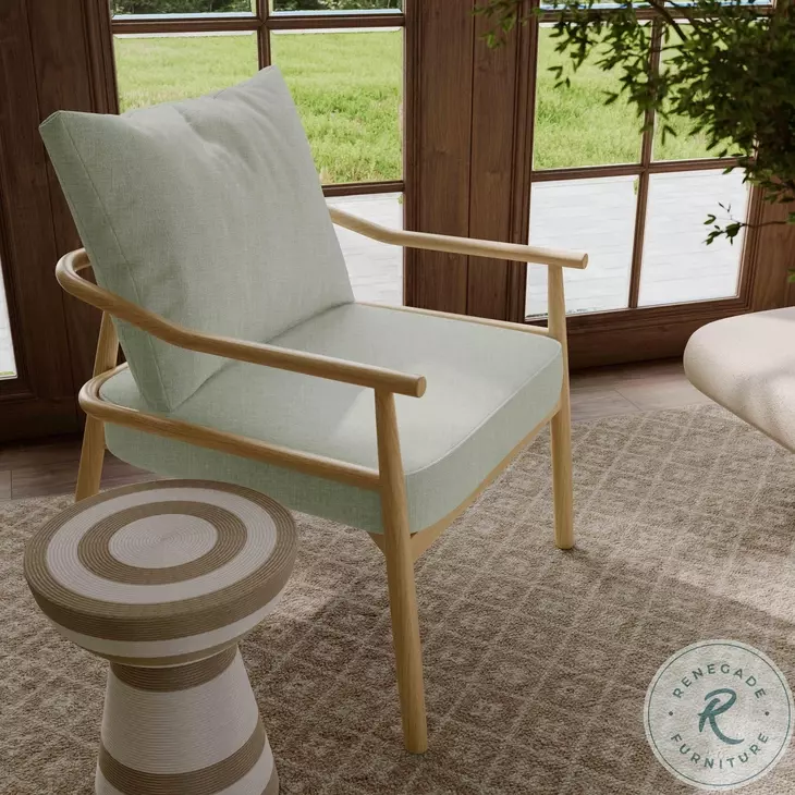Dixie Mint Green Chenille Velvet Accent Chair