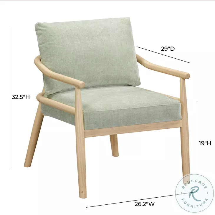 Dixie Mint Green Chenille Velvet Accent Chair From TOV | Coleman