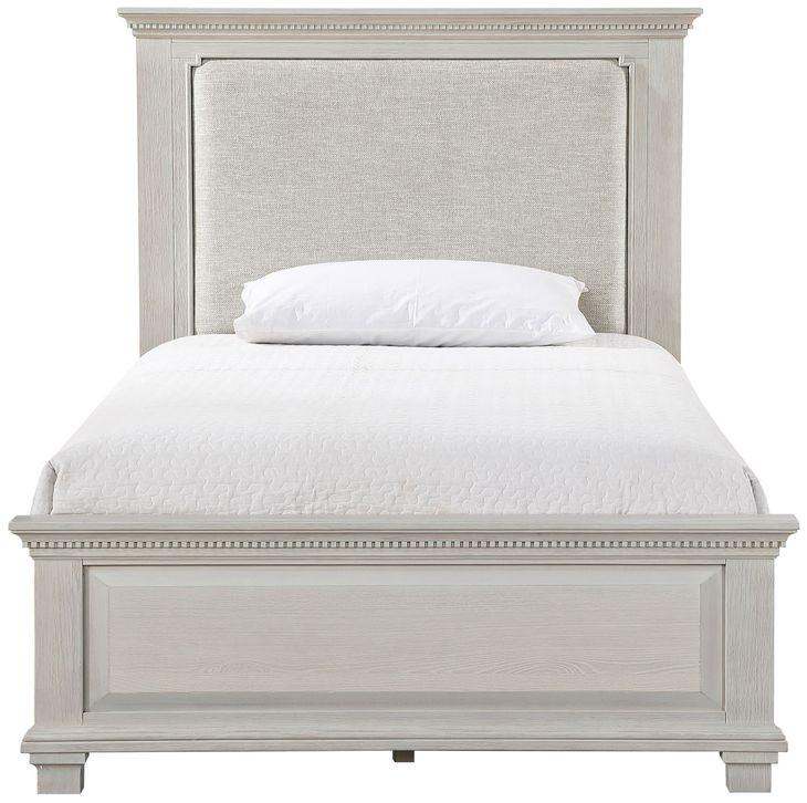 Silver Sands Gray Full Upholstered Panel Bed