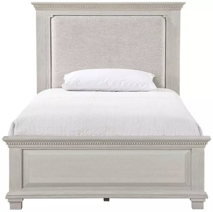 Silver Sands Gray Full Upholstered Panel Bed