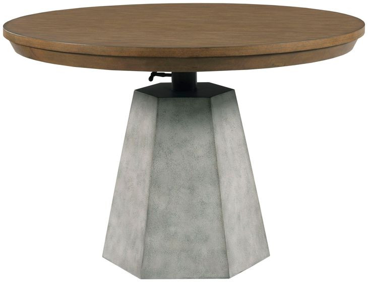 Olmsted Medium Stain Adjustable Height Round Dining Table