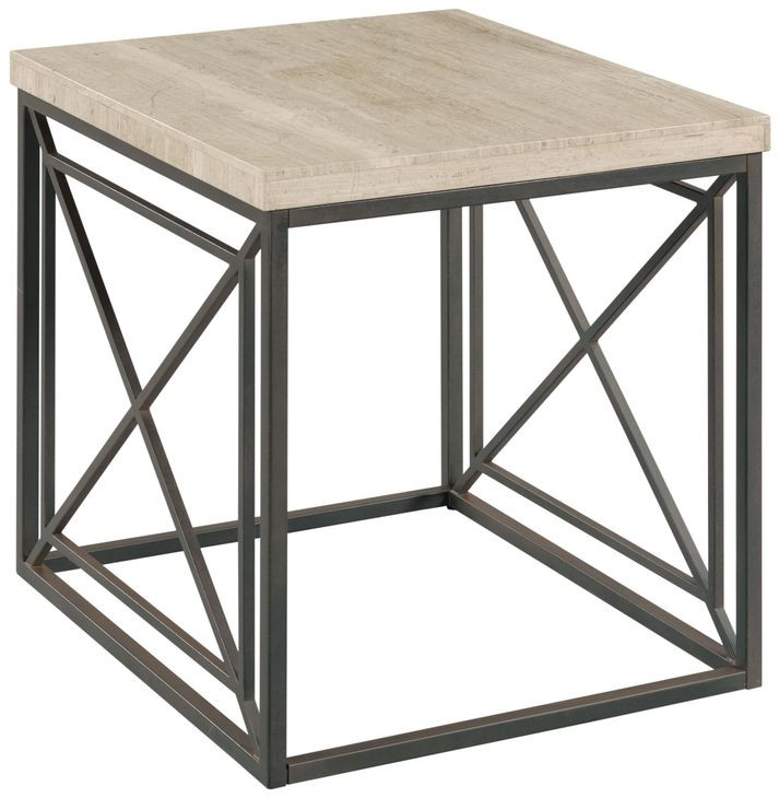 Vonne Beige and Gray Square End Table
