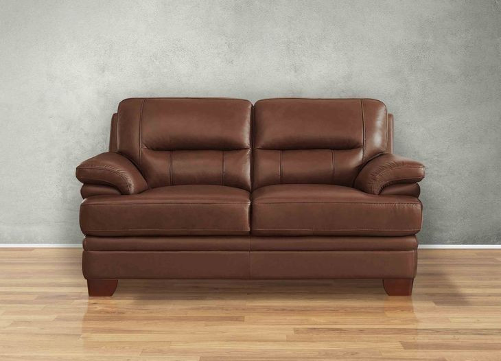 Calizor Pecan Leather 66" Loveseat