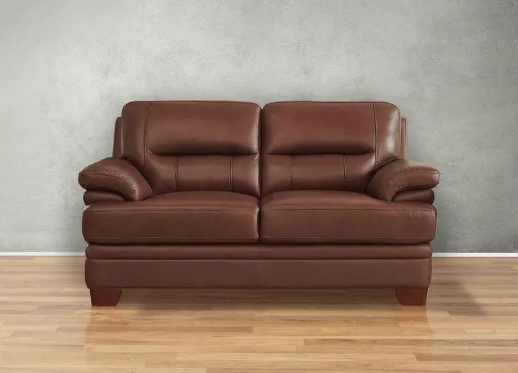 Calizor Pecan Leather 66" Loveseat