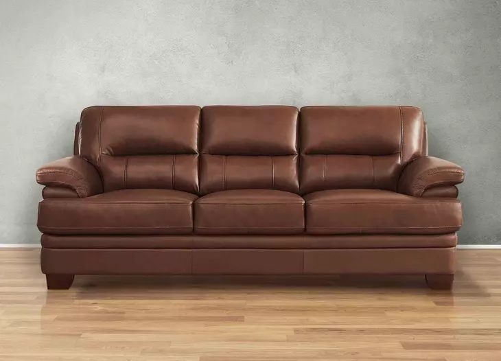 Calizor Pecan Leather Living Room Set
