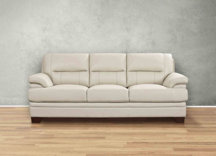 Calizor Vanilla Leather Living Room Set