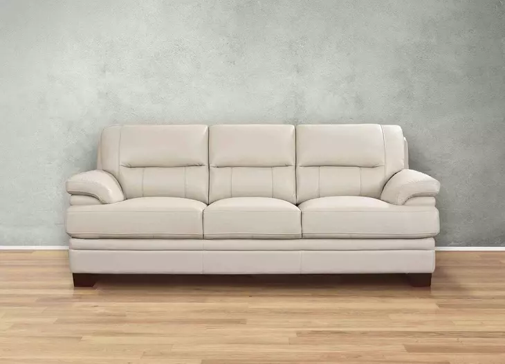 Calizor Vanilla Leather Living Room Set