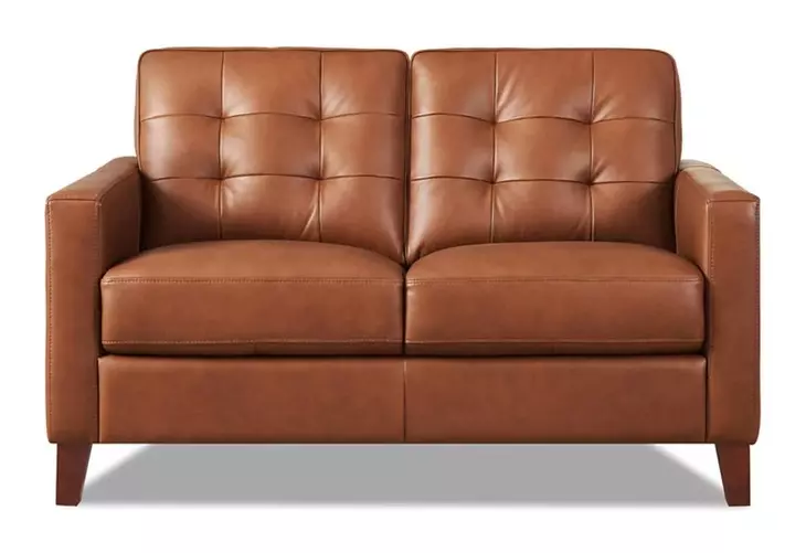 Cassian Nutmeg Leather 56" Loveseat