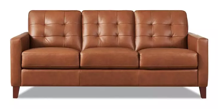 Cassian Nutmeg Leather 80" Sofa