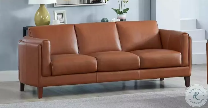 Kona Nutmeg Leather Living Room Set