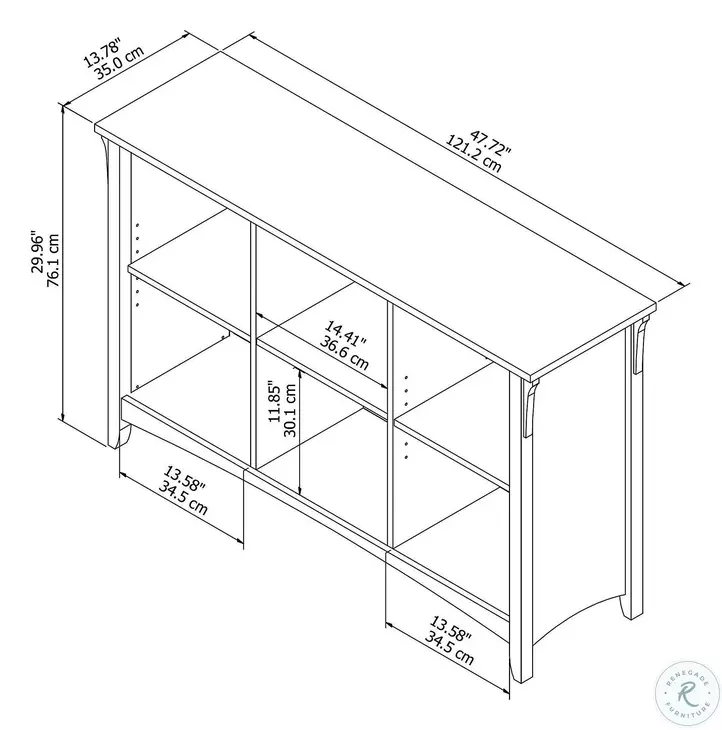 Salinas Vintage Black Cube Organizer Console Table