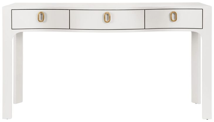 Sabrina White 60" Console Table with 3 Drawers