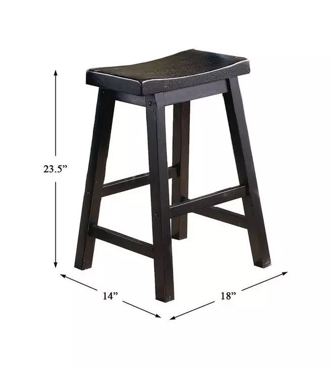 Saddleback Black 24" Counter Height Stool Set of 2