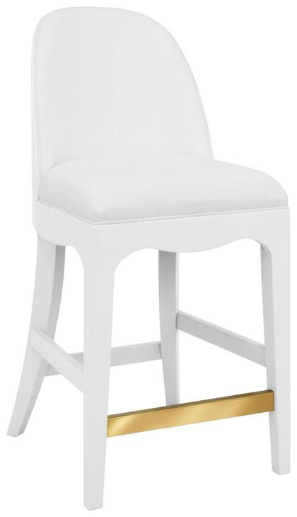 Sadie White Performance Fabric Counter Height Stool