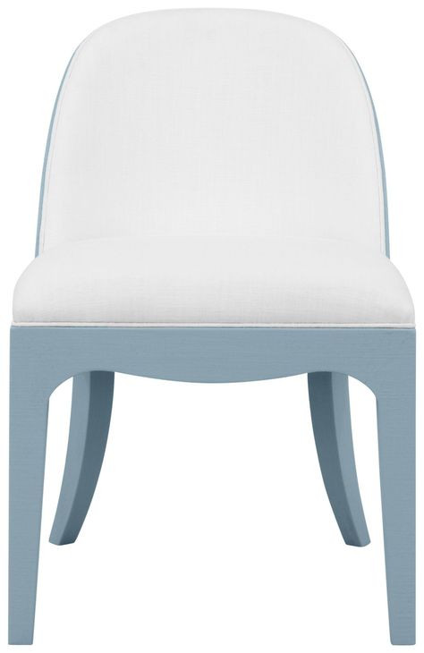 Sadie White and Blue Performance Fabric Dining Chair