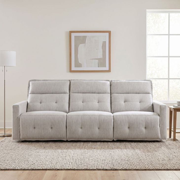 Salida White Double Power Reclining Sofa