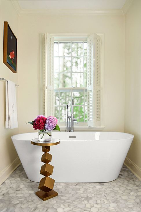 Salvador Gold Round Marble Top Side Table