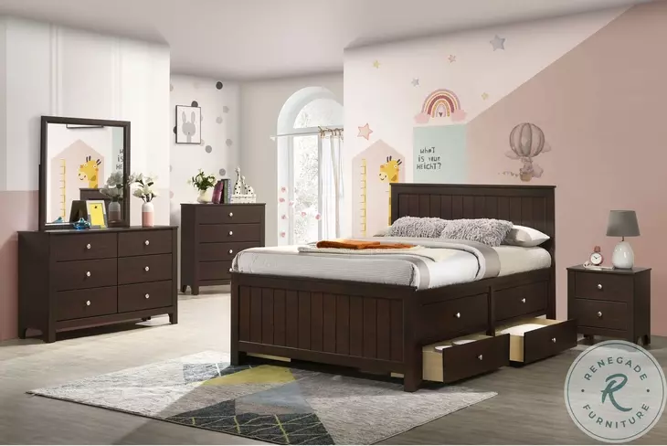 Santino Espresso Full Storage Panel Bed