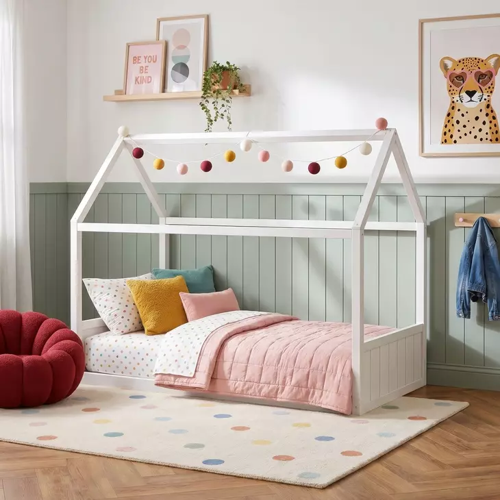 Santino White Full Montessori Bed